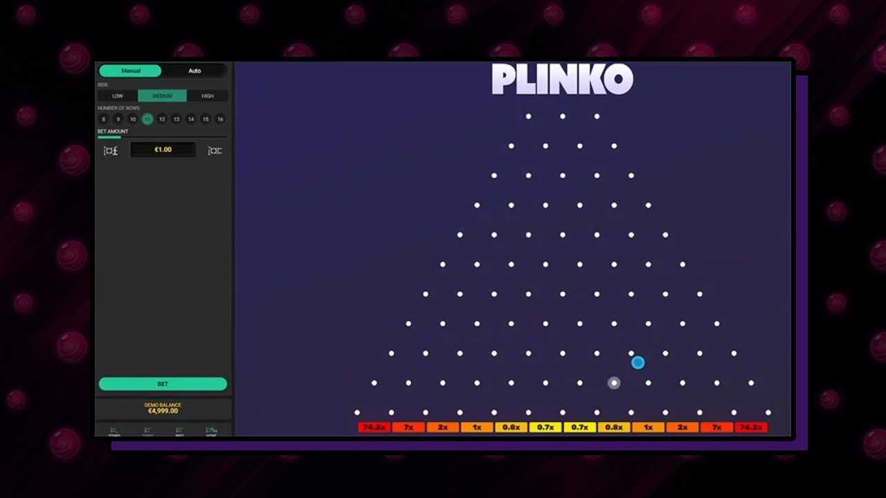 Deposit at the Plinko online casino